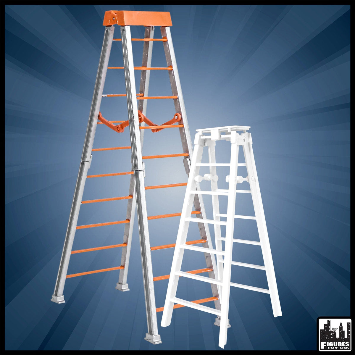 10 Inch Orange Breakable &amp; 7 Inch Regular White Ladder For Wrestling Figures