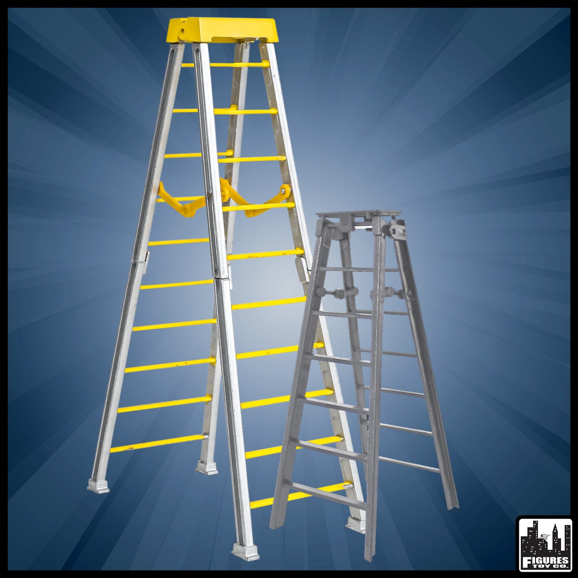 10 Inch Yellow Breakable & 7 Inch Regular Silver Ladder For Wrestling Figures