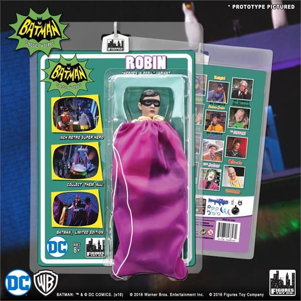 Batman Classic TV Series 8 Inch Figures "Heroes In Peril" Series 2 Deluxe Robin Purple Bag Variant