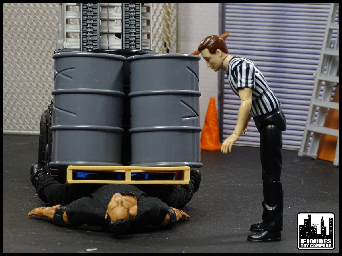 Black Plastic Toy Oil Drum For WWE Wrestling Action Figures