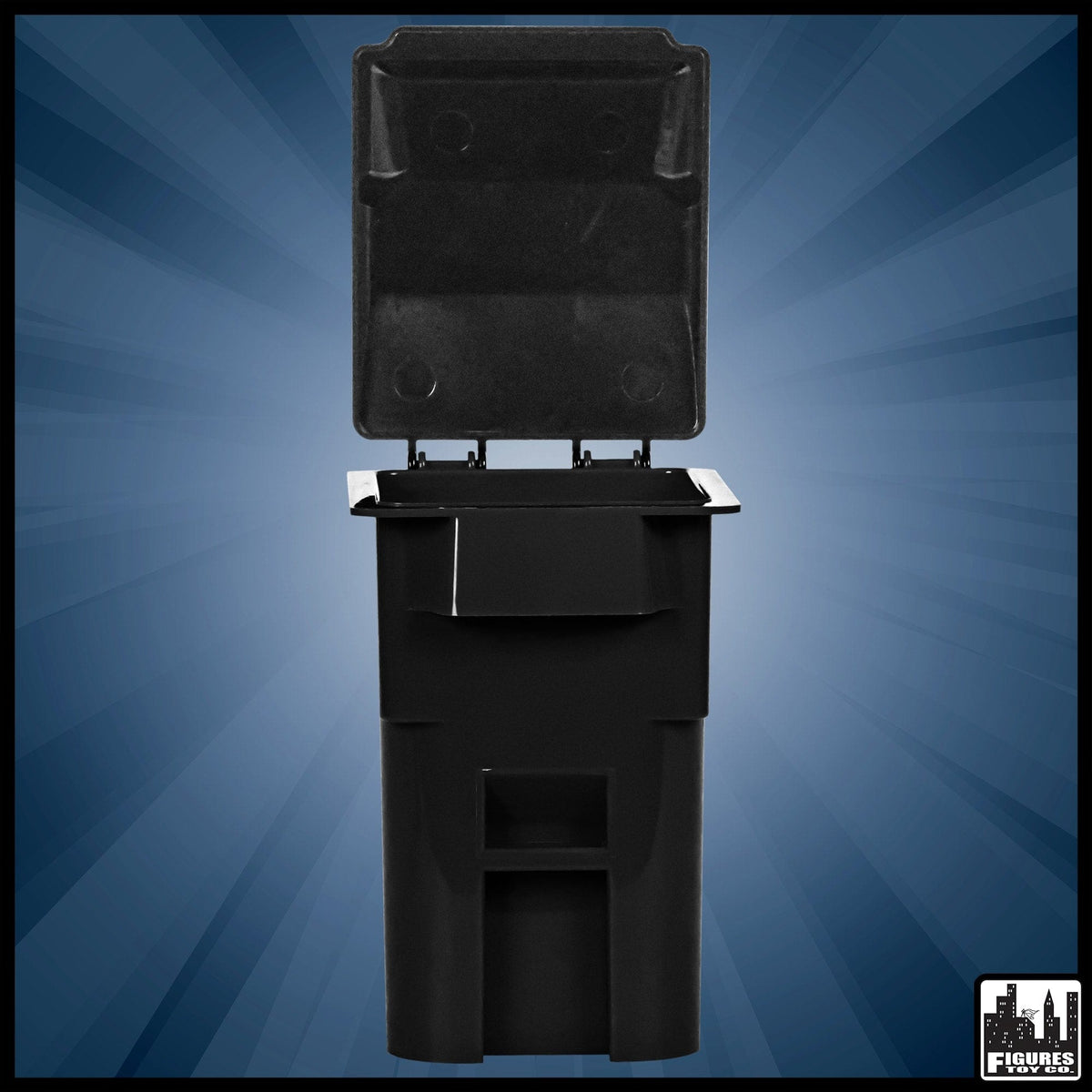 Black Trash Can With Lid &amp; Wheels for WWE Wrestling Action Figures