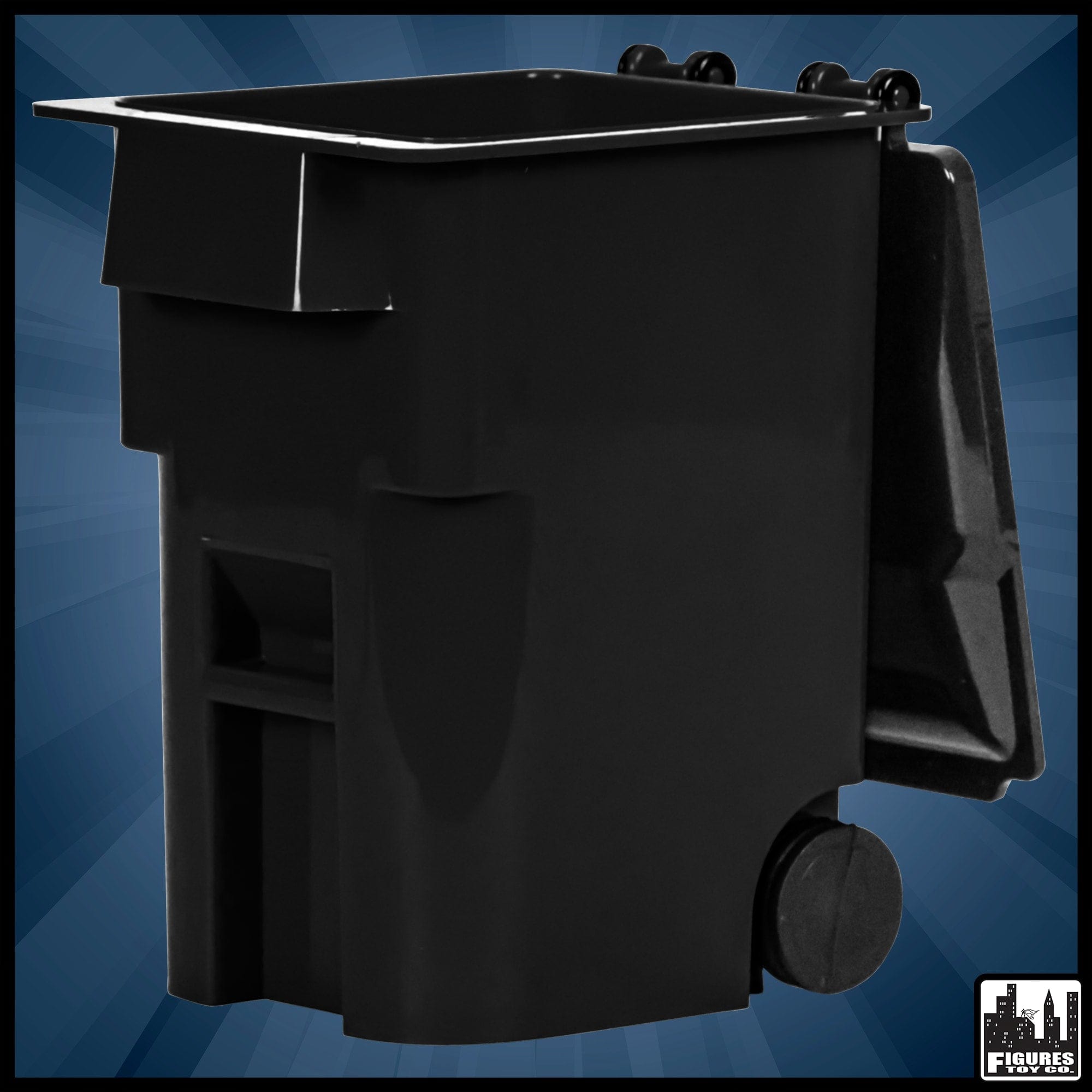 Black Trash Can With Lid & Wheels for WWE Wrestling Action Figures