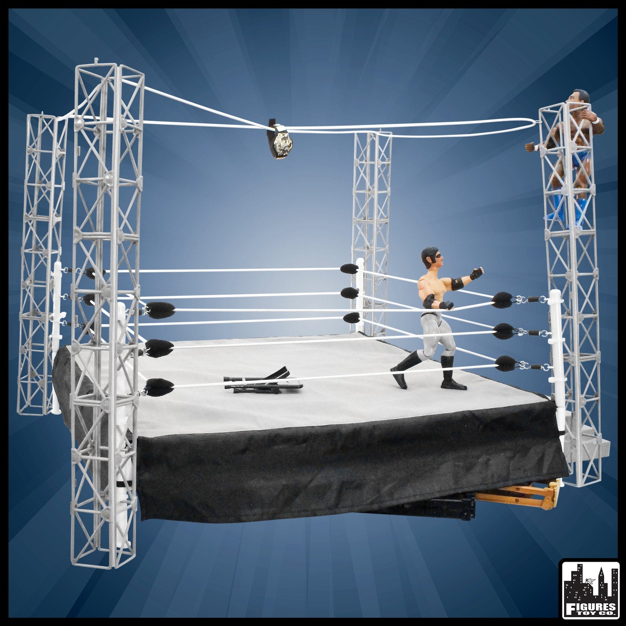 Combo Deal: Wrestling Ring for Action Figures & Highwire War Playset