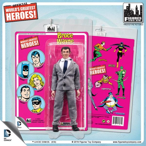 DC Comics 8 Inch Action Figures with Retro Cards Bruce Wayne Figures