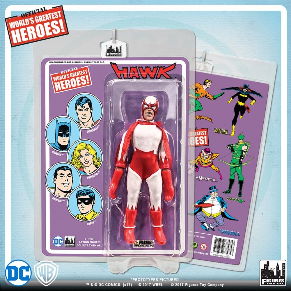 DC Comics 8 Inch Action Figures with Retro Cards: Hawk