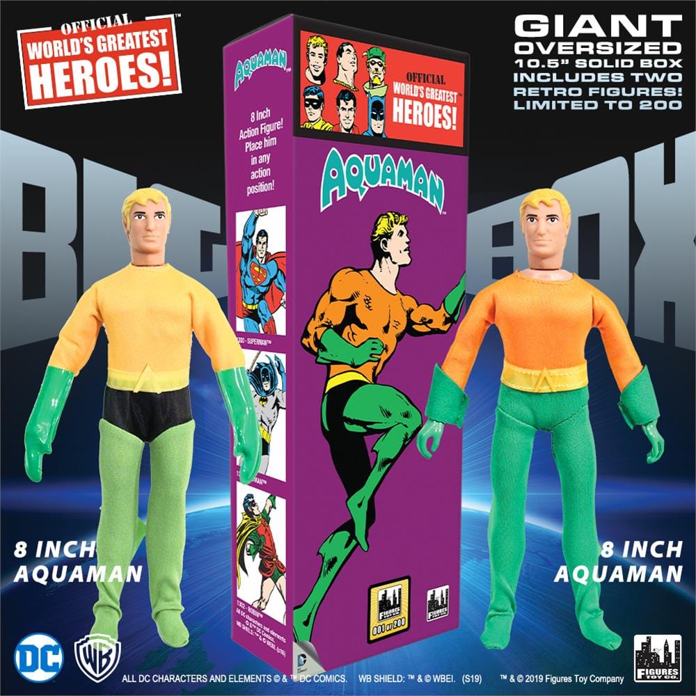 DC Comics Retro Style OVERSIZED Box 8 Inch Action Figures: Retro &amp; Justice League Aquaman
