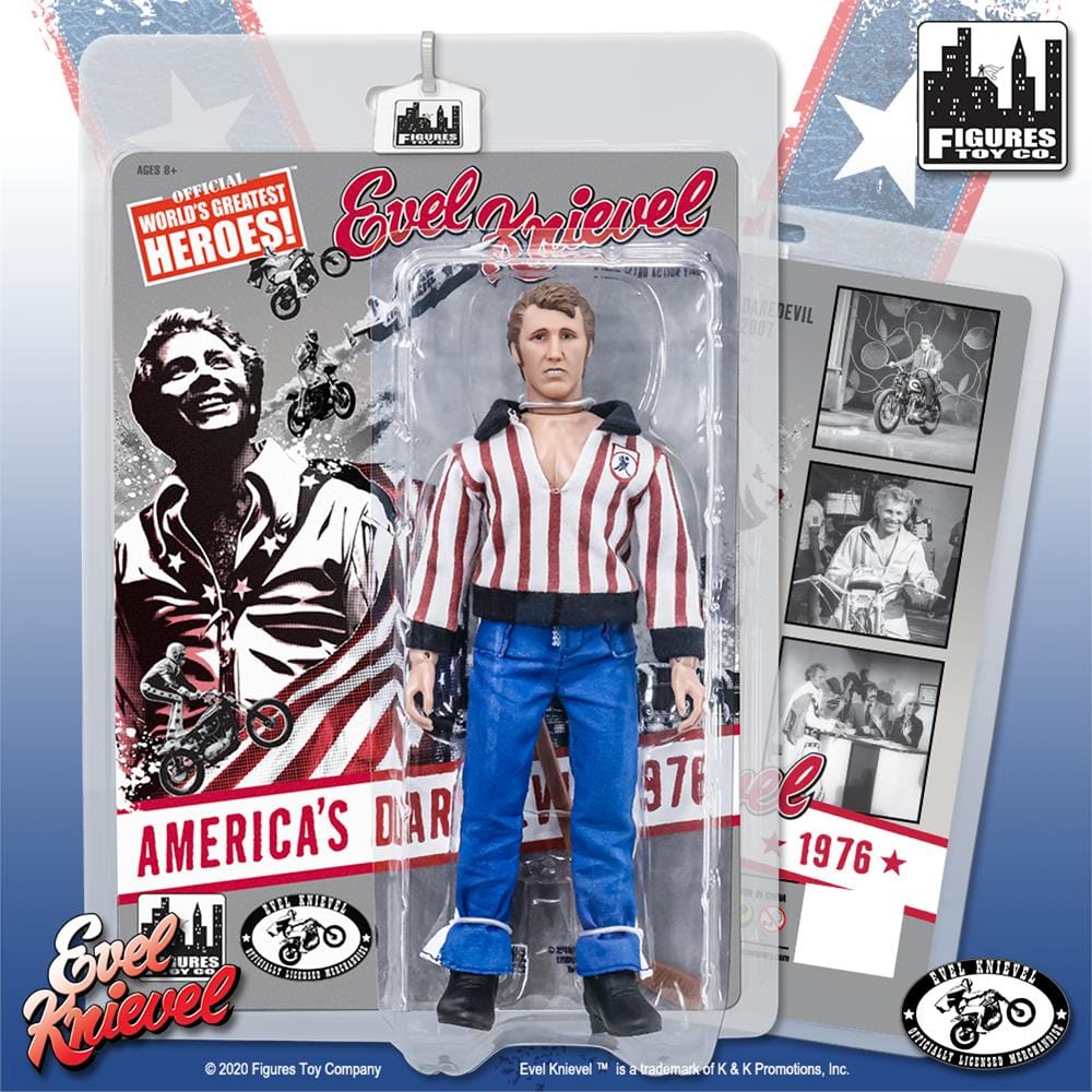 Evel Knievel 8 Inch Action Figures Series: Red & White Hockey Variant