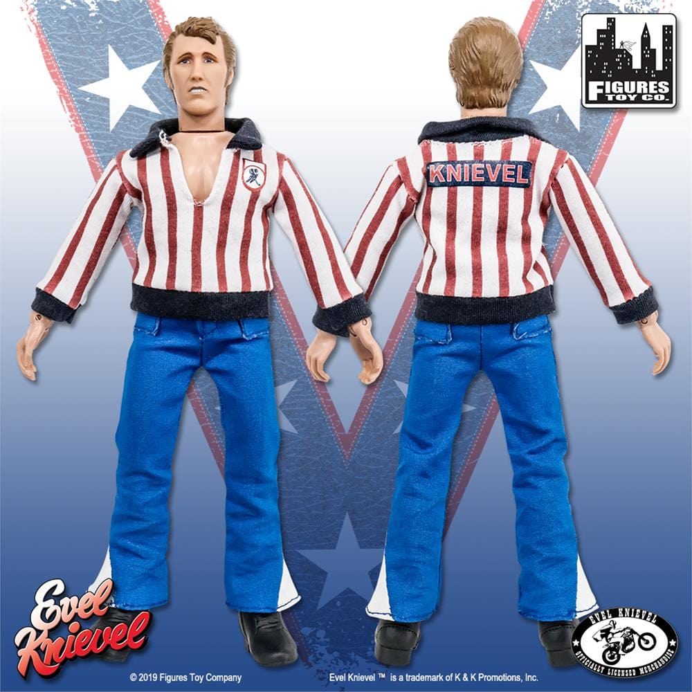 Evel Knievel 8 Inch Action Figures Series: Red &amp; White Hockey Variant