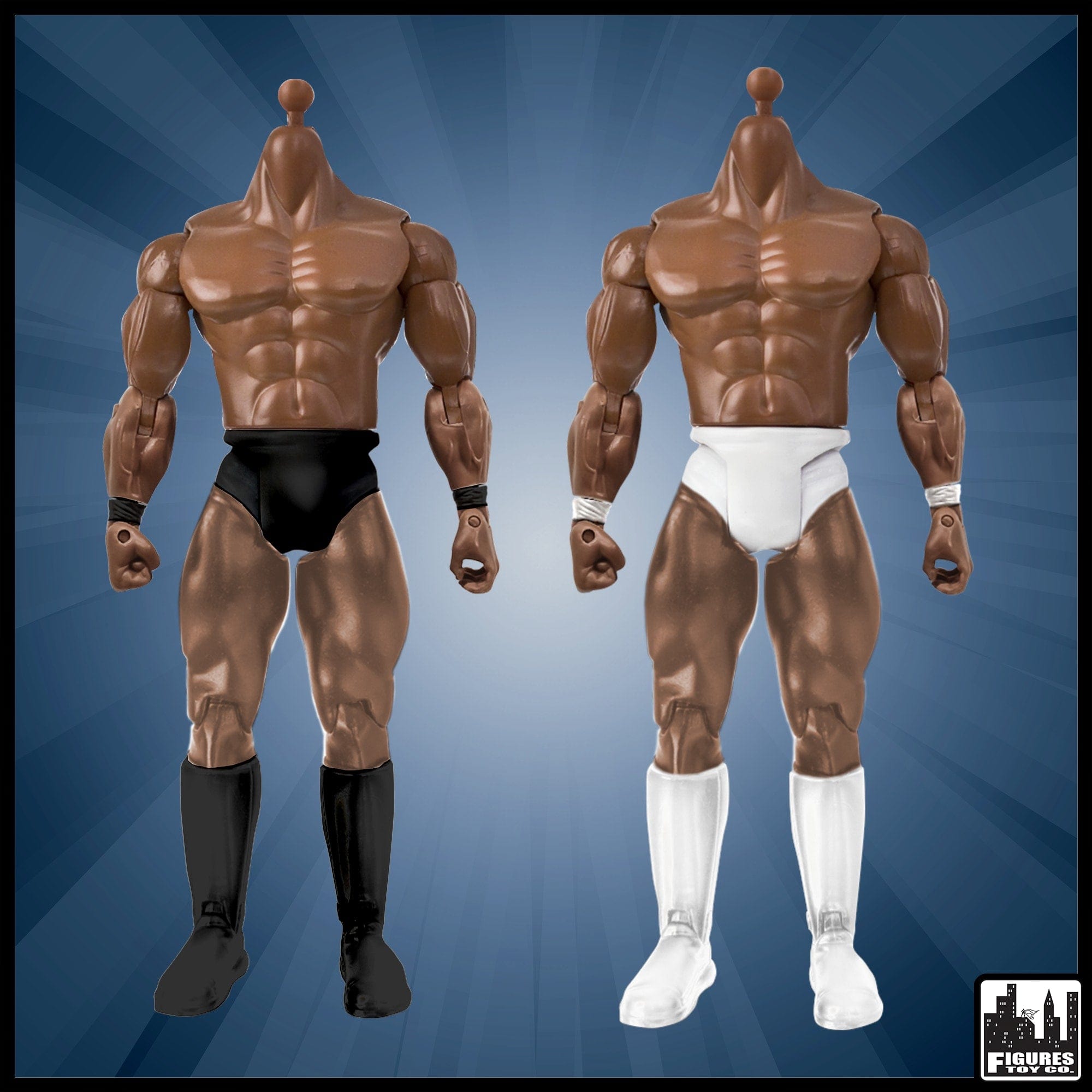 Generic 7 Inch Wrestling Action Figure With African American Body & Trunks