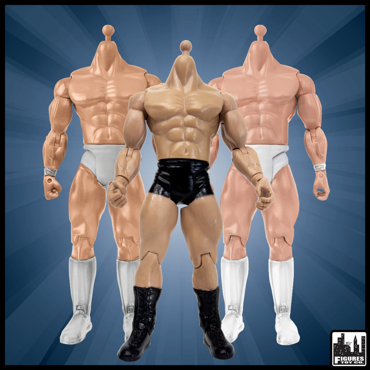 Generic 7 Inch Wrestling Action Figure With White Body &amp; Trunks