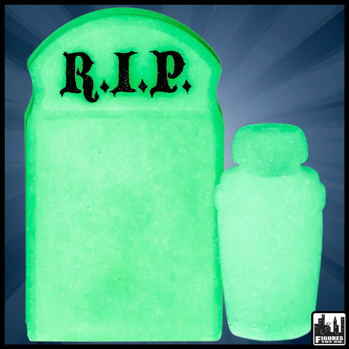 Glow In The Dark Tombstone &amp; Urn for WWE Wrestling Action Figures