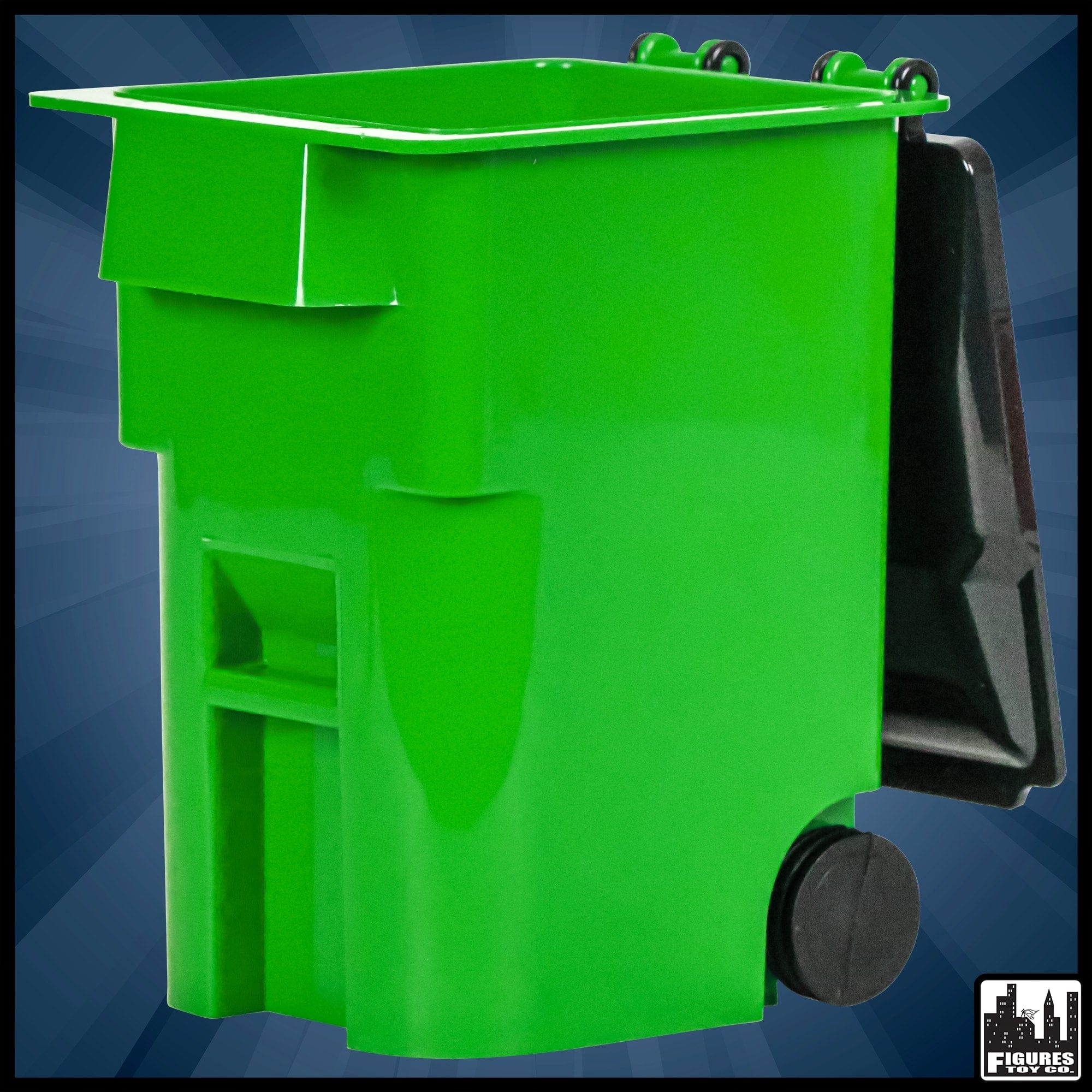 Green Trash Can With Lid & Wheels for WWE Wrestling Action Figures