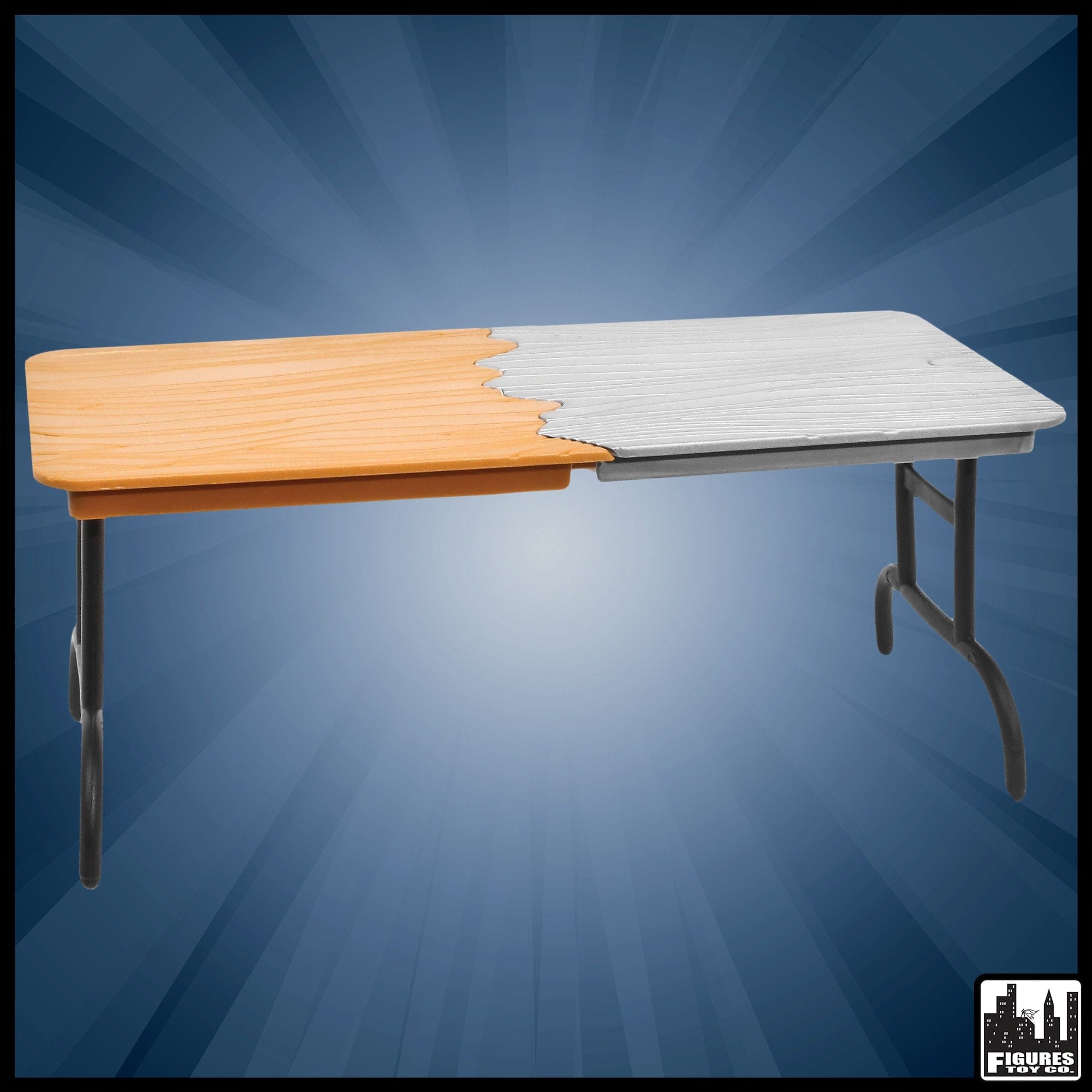 Half Brown & Half Silver Breakable Table for WWE Wrestling Action Figures