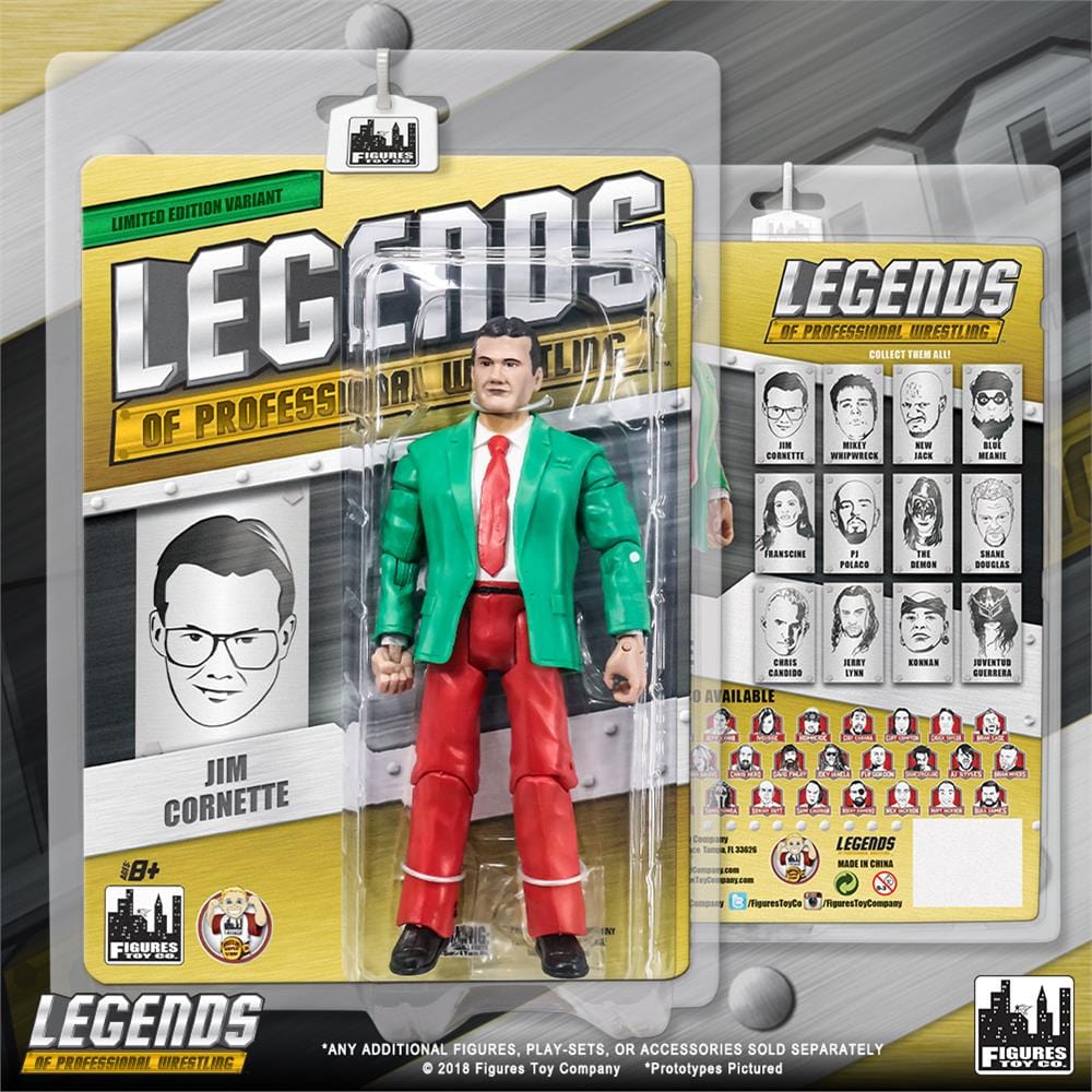 Legends of Professional Wrestling Series Action Figures: Jim Cornette [Green & Red Variant]