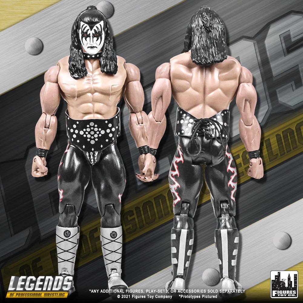 Legends of Professional Wrestling Series Action Figures: The Demon [Black Hair Variant] KISS