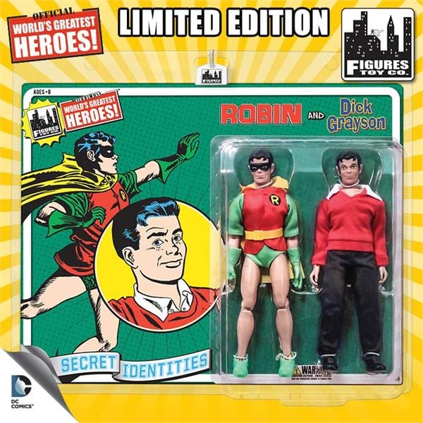 Limited Edition Retro 8 Inch DC Superhero Two-Packs: Robin & Dick