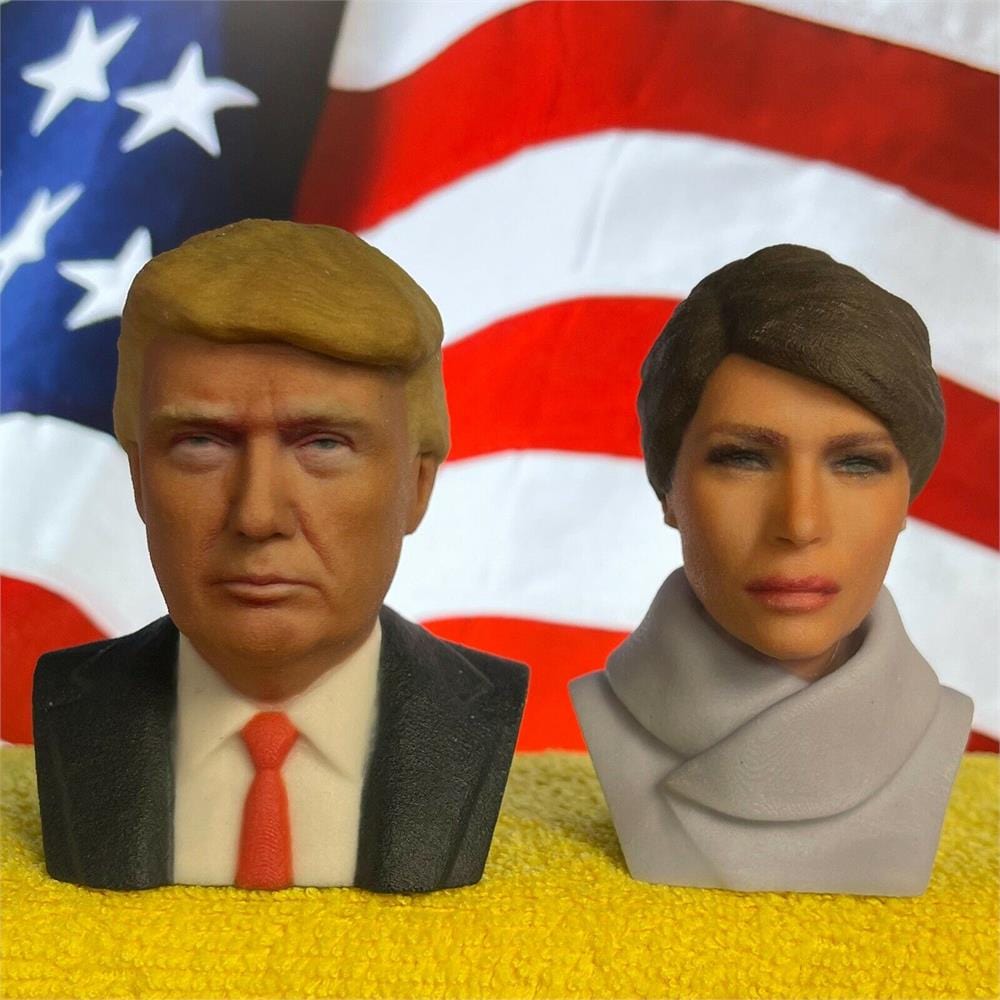 Melania & Donald Trump Bust Statues Presidential Collectibles