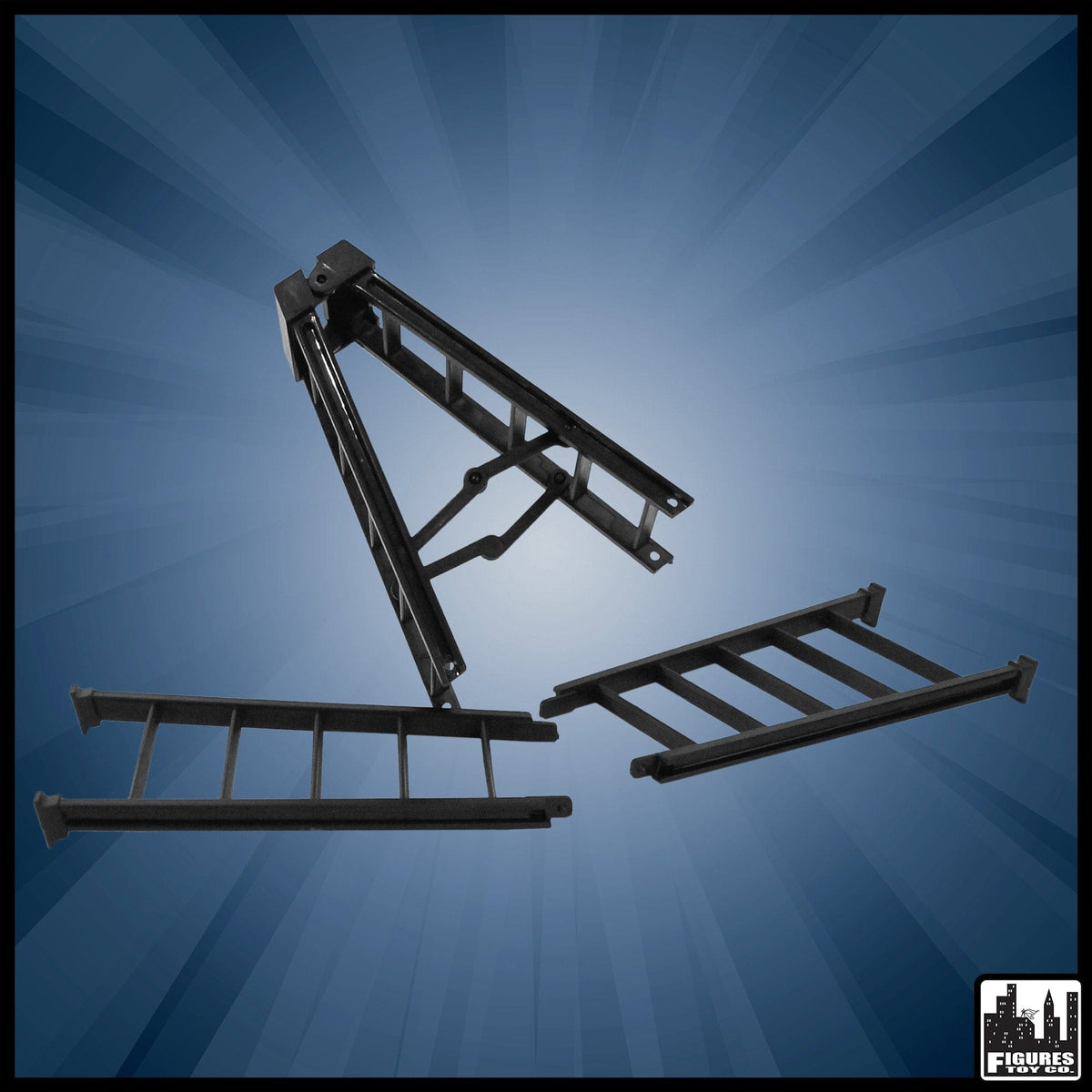 Set of 2 Large 10 Inch Breakaway Black Ladders for WWE Wrestling Action Figures