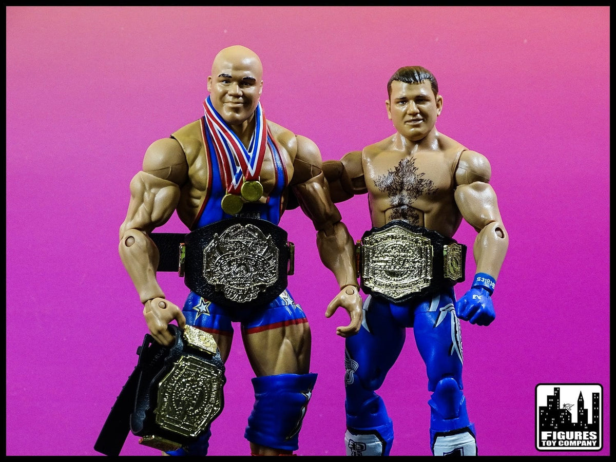 Set of 2 TNA Impact Wrestling Tag Team Championship Action Figure Belts by Jakks