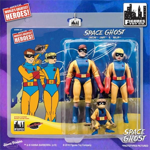 Space Ghost Retro 8 Inch Action Figures Series: Jace, Jan & Blip Three Pack