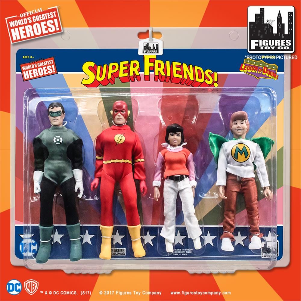 Super Friends Retro 8 Inch Action Figures Series Four Pack: Green Lantern, Flash, Wendy & Marvin