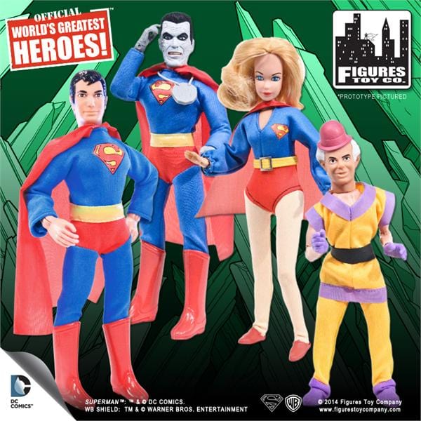 Superman Retro 8 Inch Action Figures Series 1: Set of all 4 Figures