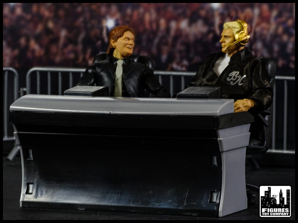 ULTIMATE Black Commentator Table Playset for WWE Wrestling Action Figures