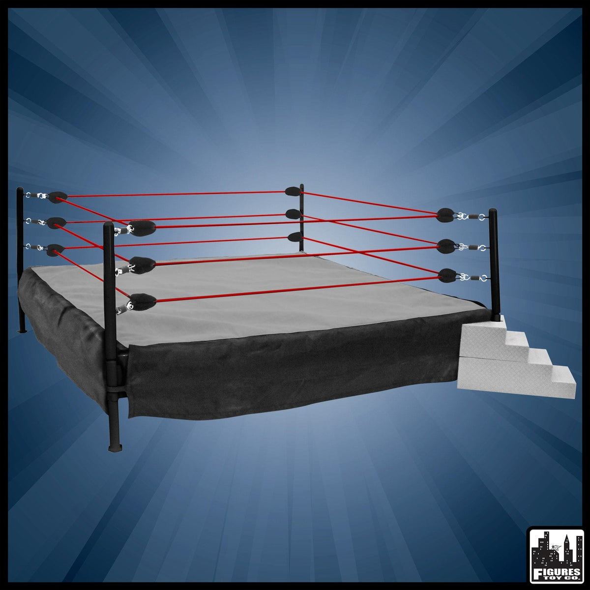 Wrestling Ring Conversion Kit: Deal 5 (Black &amp; Gray Bad Attitude Deal With Red Ropes)