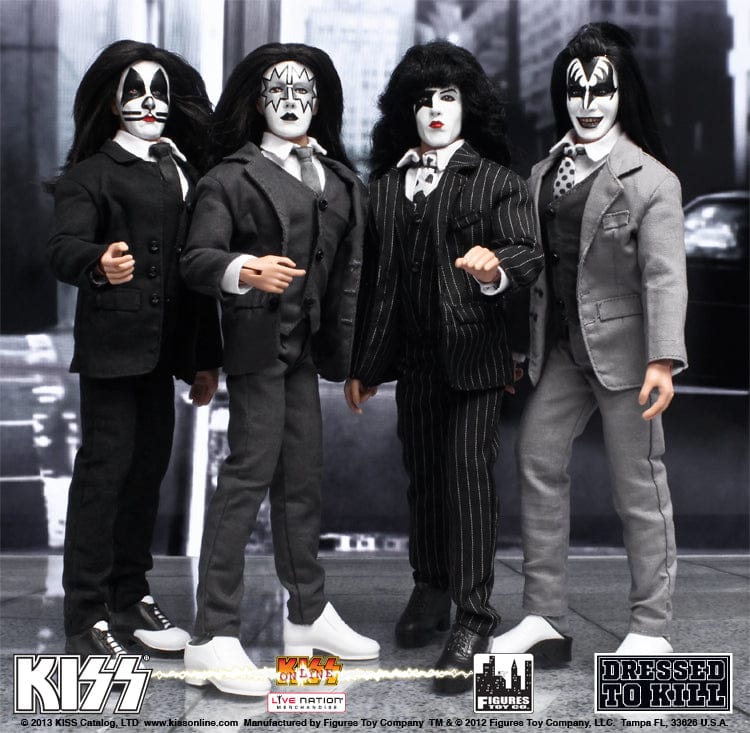 KISS 12 Inch Action Figures Dressed To Kill Re-Issue Series: Set of all 4 [LOOSE]