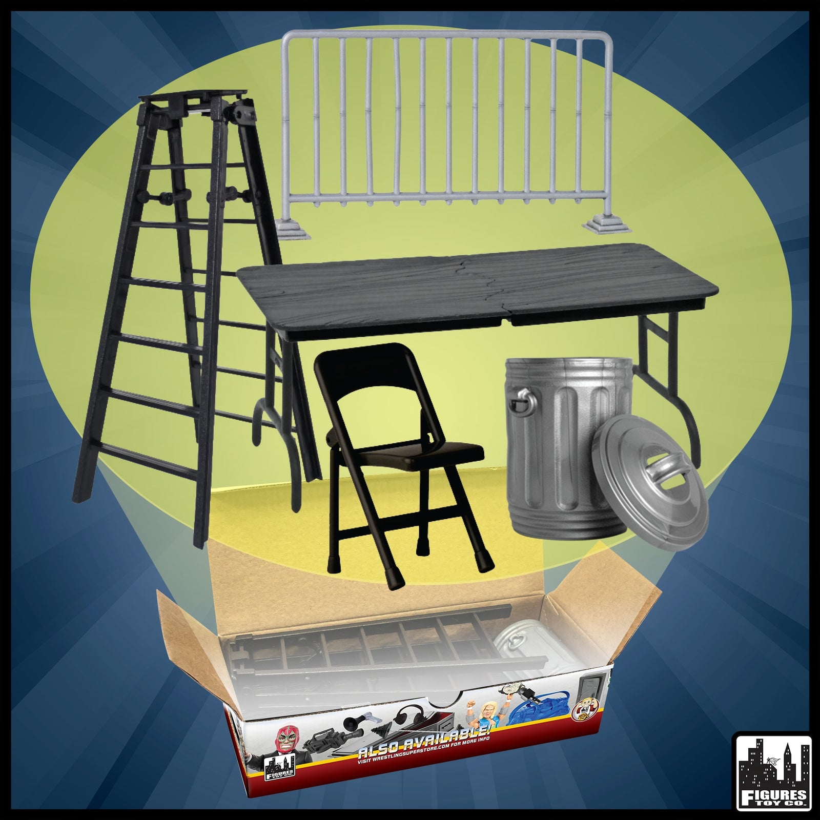 Set of 3 Black Trash Cans for WWE & AEW Wrestling Action Figures Set of 3 Black Trash Cans for WWE & AEW Wrestling Action Figures