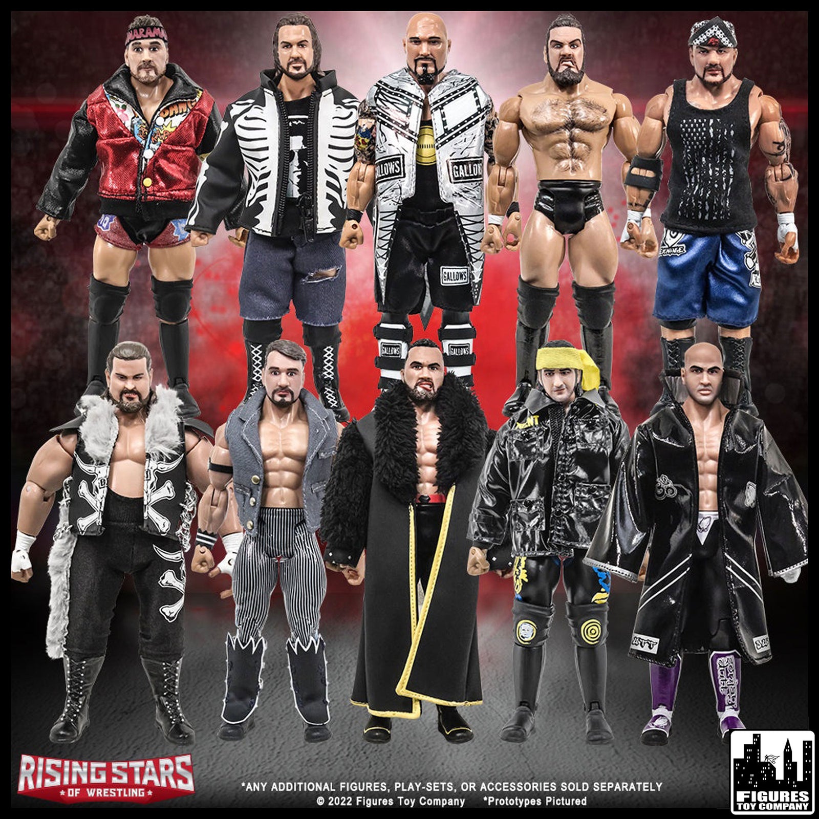 Rising Stars of Wrestling Action Figure Series: Loose In Factory Bag