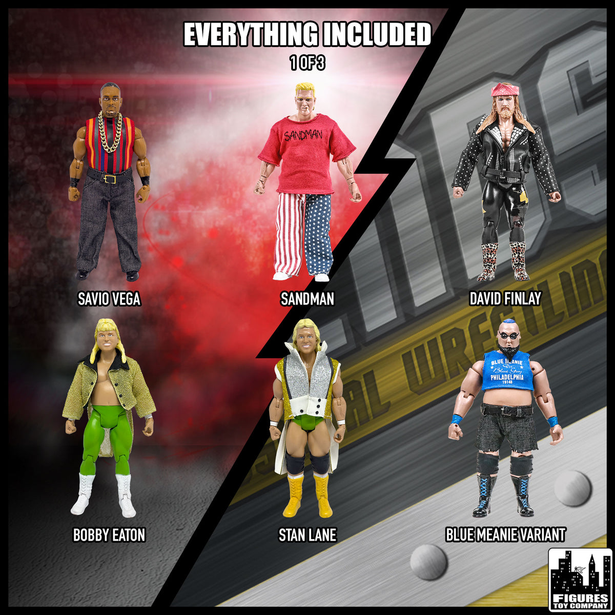 Set of 18 Loose Rising Stars & Legends of Wrestling Action Figures