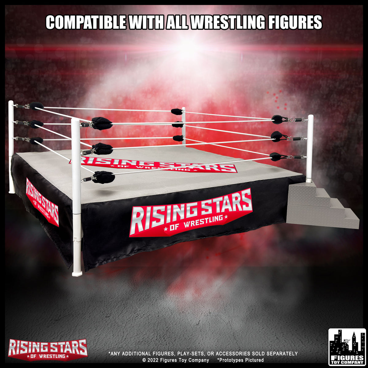 Rising Stars of Wrestling Ring for WWE & AEW Wrestling Action Figures
