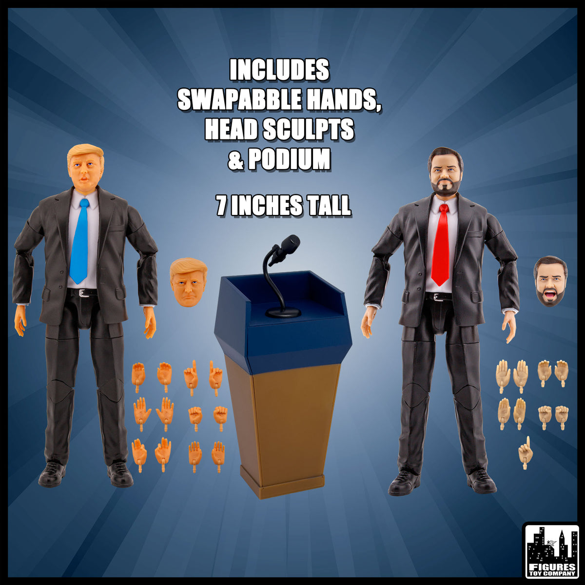 President Trump and JD Vance Talking Action Figure Two-Pack with Podium - view 2