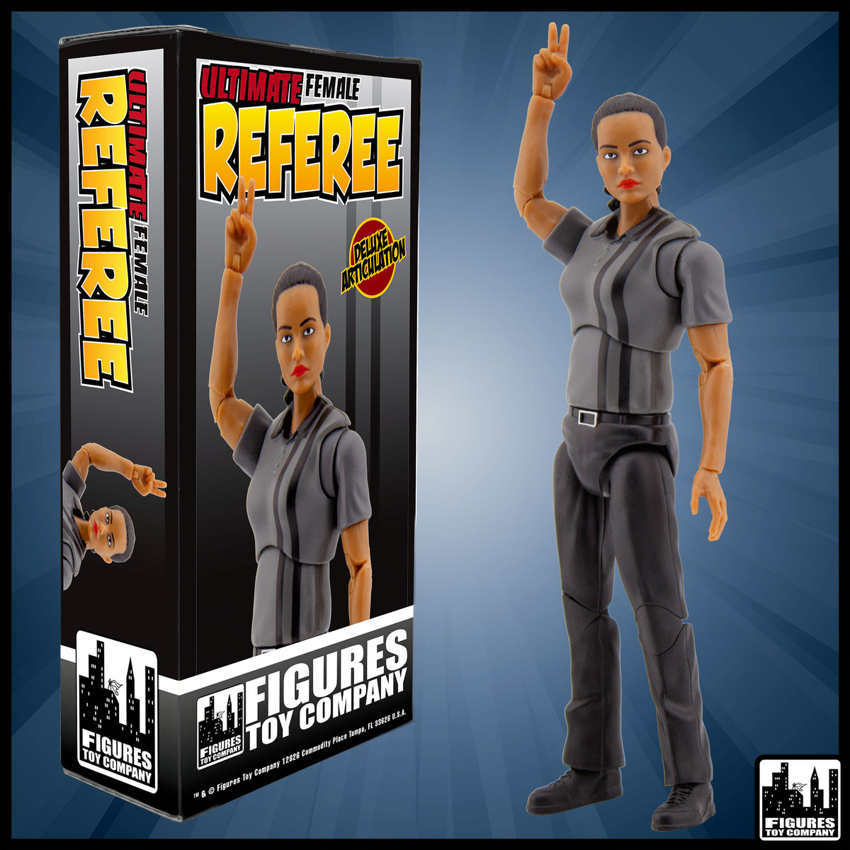Ultimate Female Dark Gray Referee with Deluxe Articulation for WWE & AEW Figures - view 2