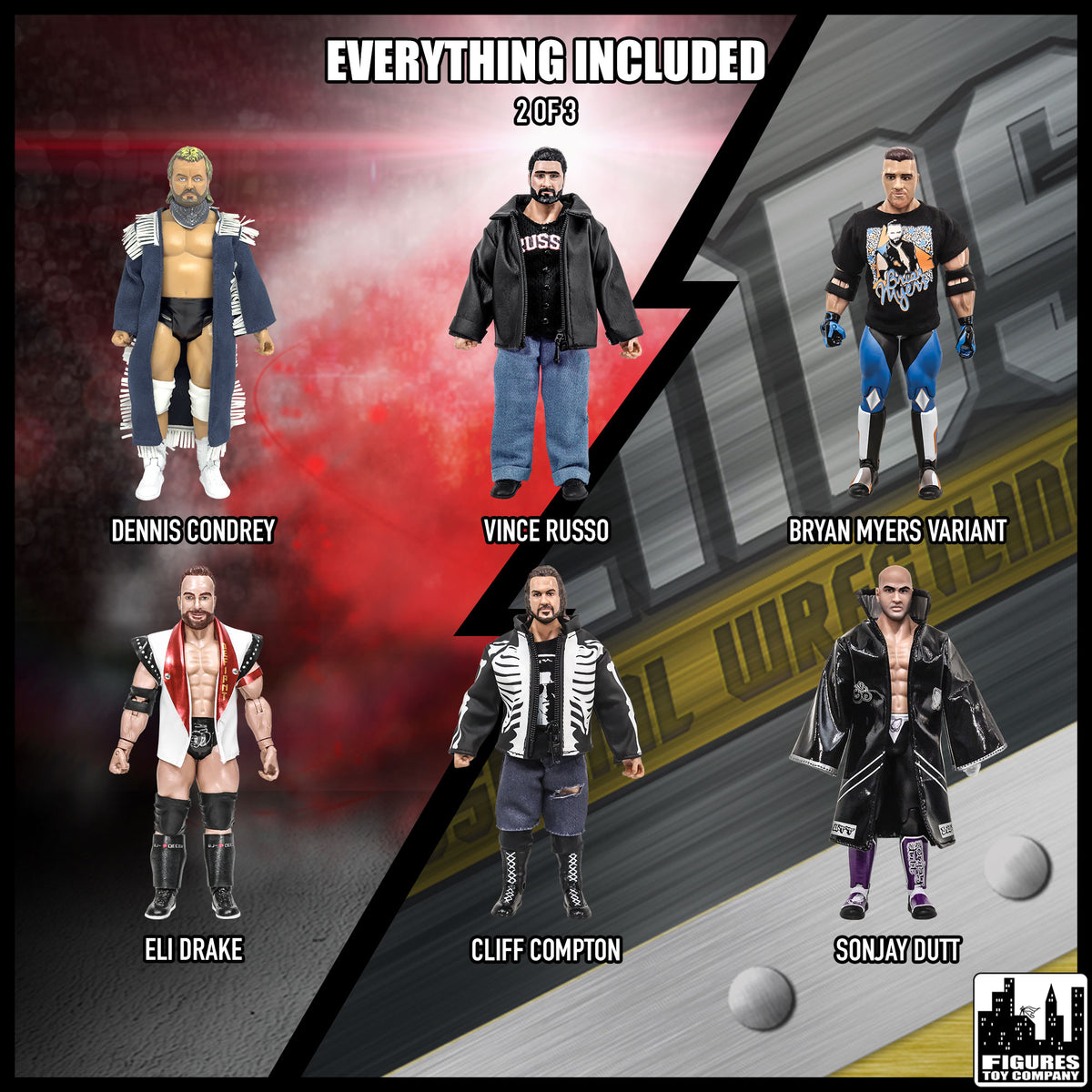 Set of 18 Loose Rising Stars & Legends of Wrestling Action Figures