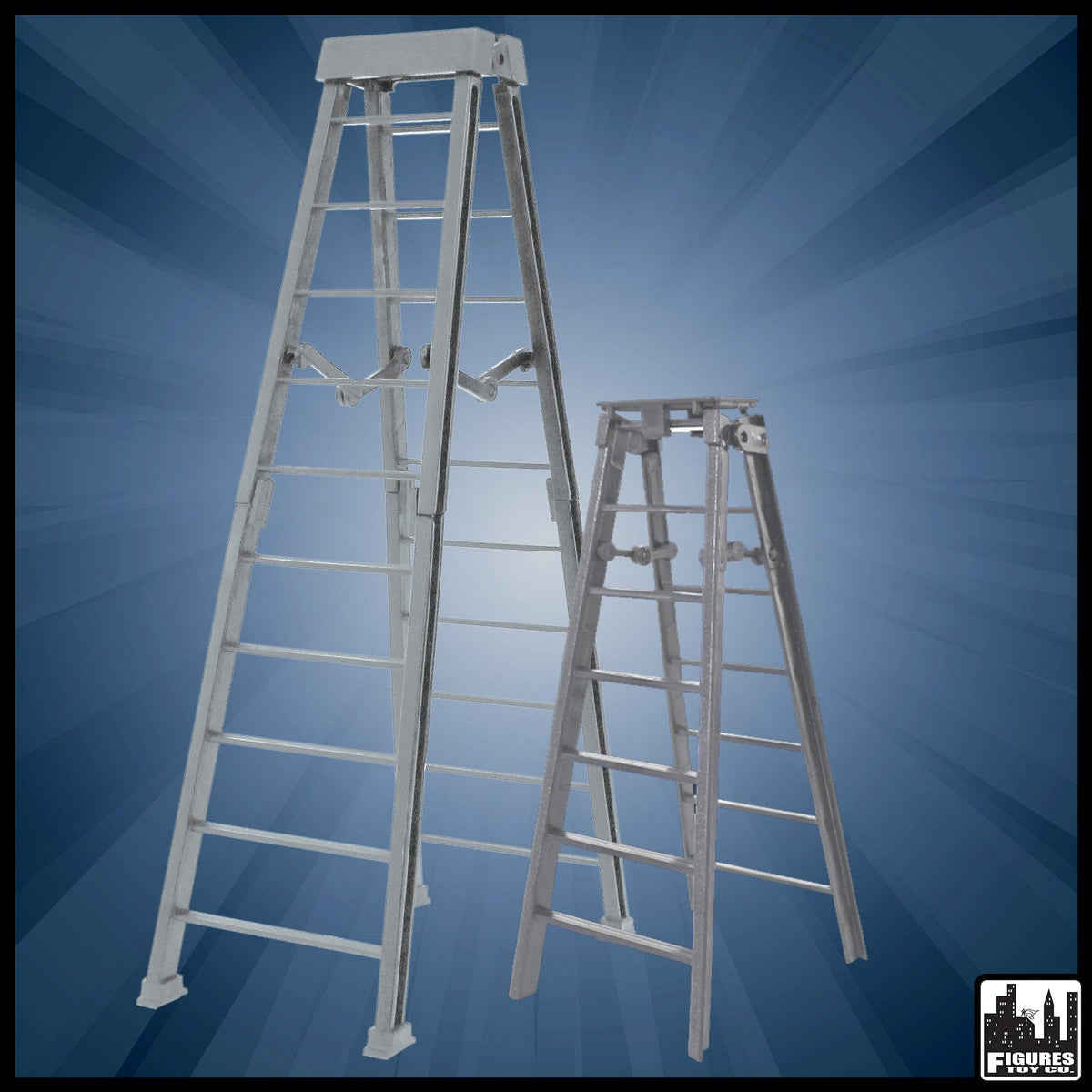 10 Inch &amp; 7 Inch Silver Ladder For Wrestling Figures