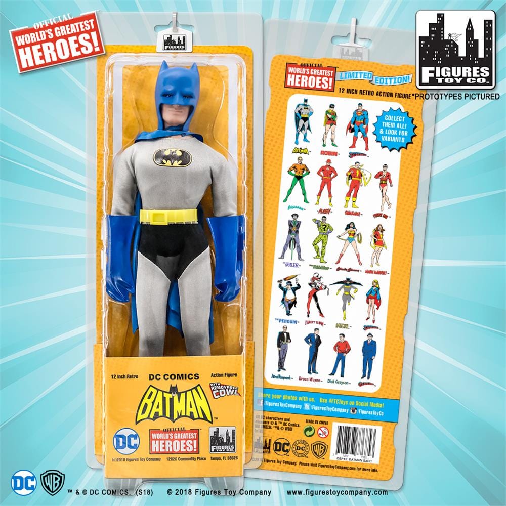 12 Inch Retro DC Comics Action Figures Series: Batman [Removable Cowl]