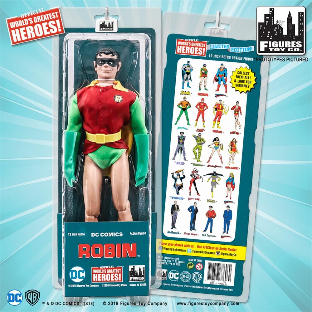 Large Robin Figure 12 Inch Retro DC Comics Action Figures Series: Robin - Figures Toy Company