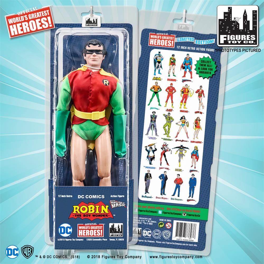 12 Inch Retro DC Comics Action Figures Series: Robin [Removable Mask]