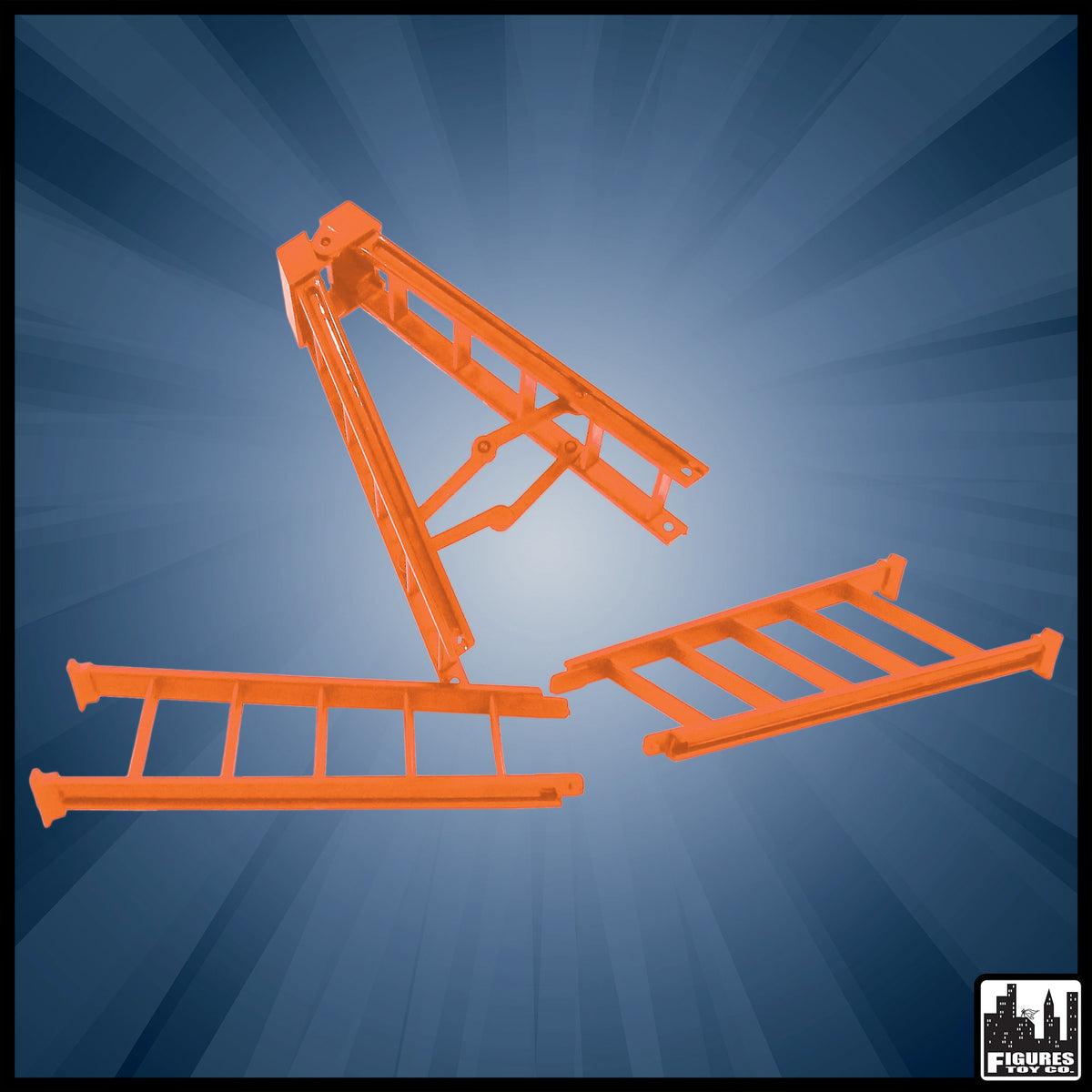Large 10 Inch Breakable Solid Orange Ladder for Wrestling Action Figures