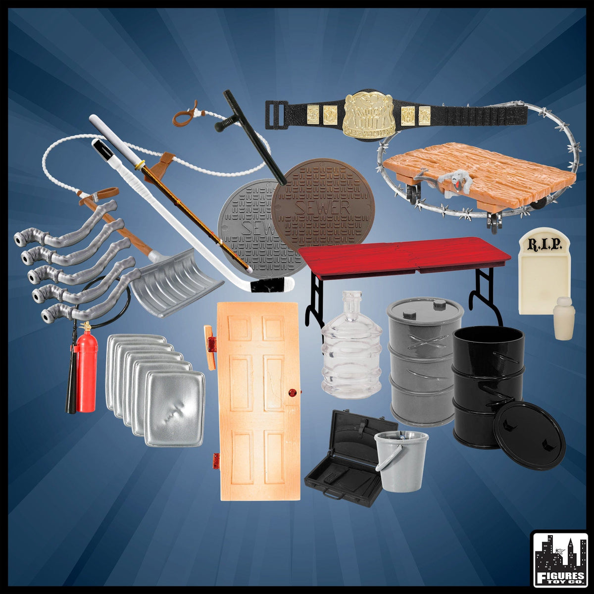 30 Piece MASSIVE Accessory Pack For WWE & AEW Wrestling Action Figures ...