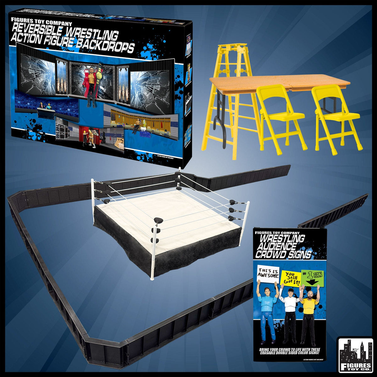 Ultimate Arena Starter Set for WWE &amp; AEW Wrestling Action Figures