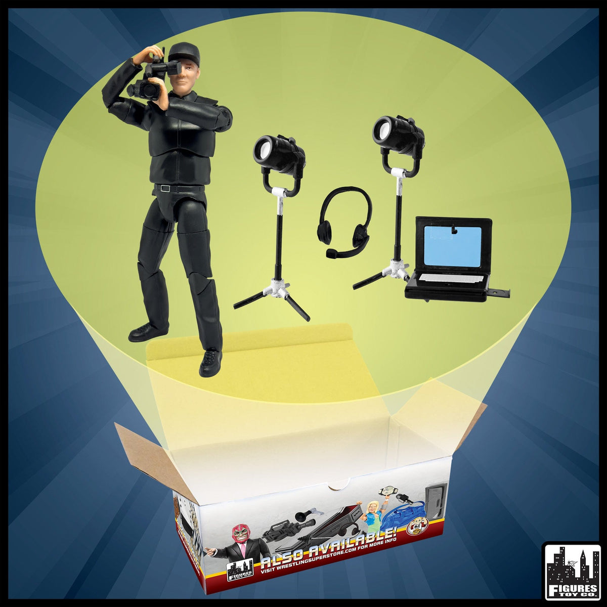 Ultimate TV Camera Man &amp; Accessory Set for WWE &amp; AEW Wrestling Action Figures