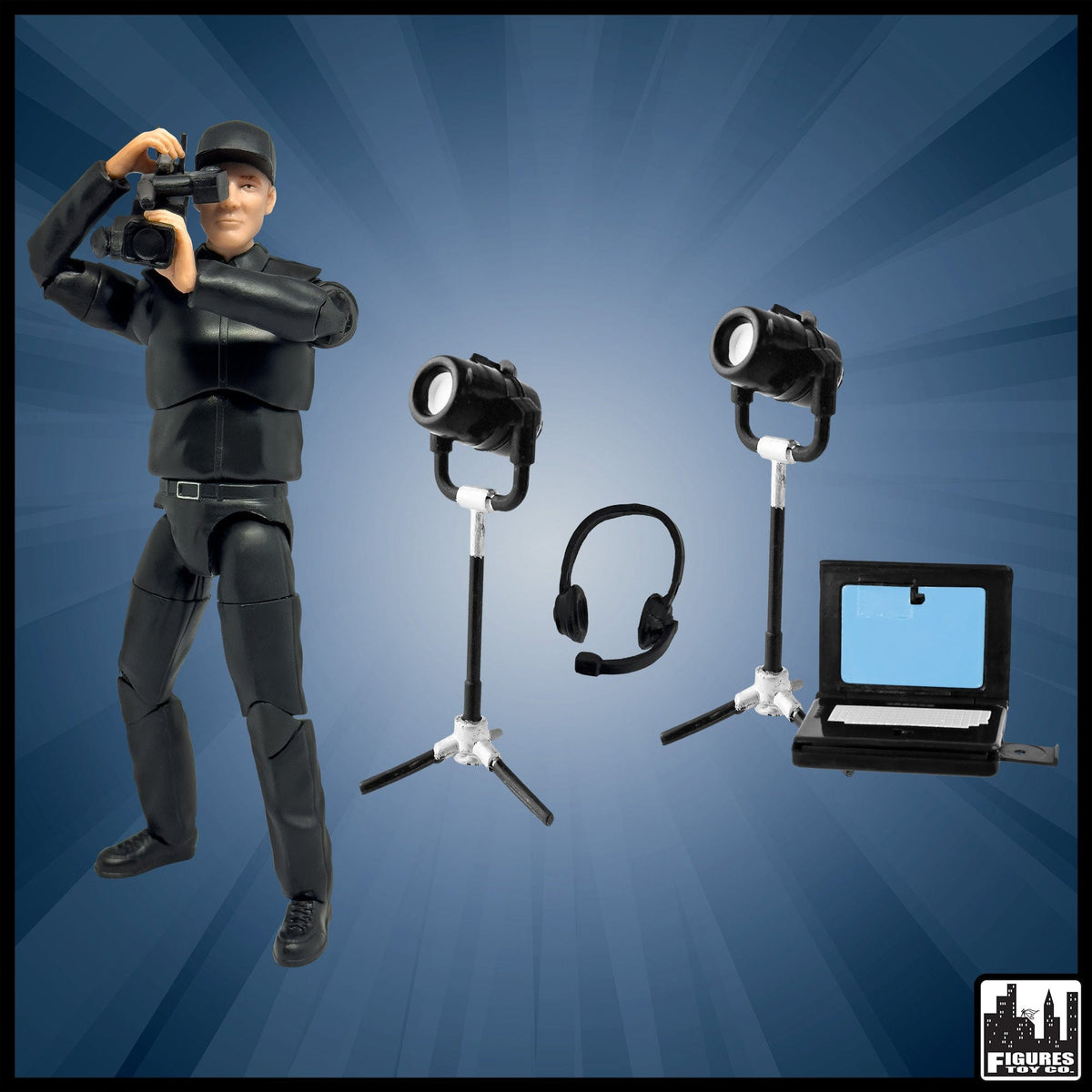 Ultimate TV Camera Man &amp; Accessory Set for WWE &amp; AEW Wrestling Action Figures