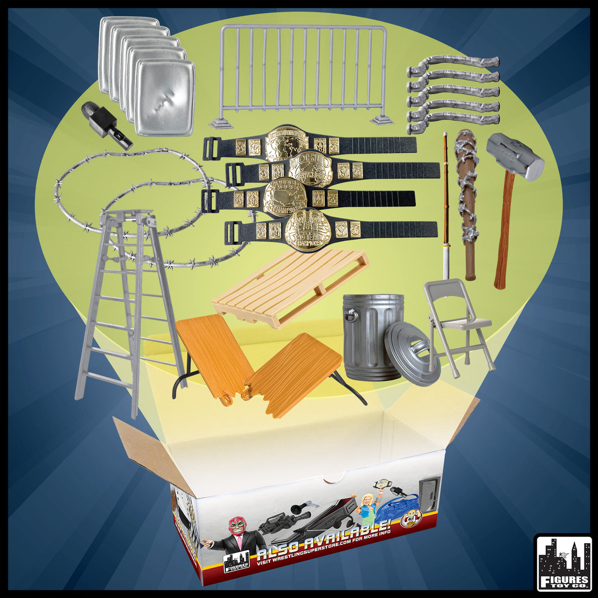 Hardcore 26 Piece Accessory Set For WWE &amp; AEW Wrestling Action Figures