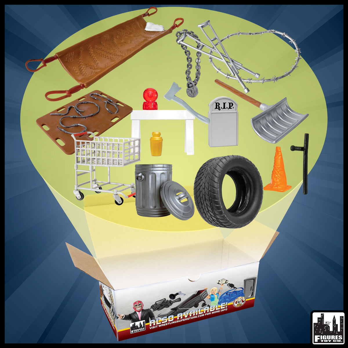 Street Fight Match Accessory Set for WWE & AEW Wrestling Action Figures