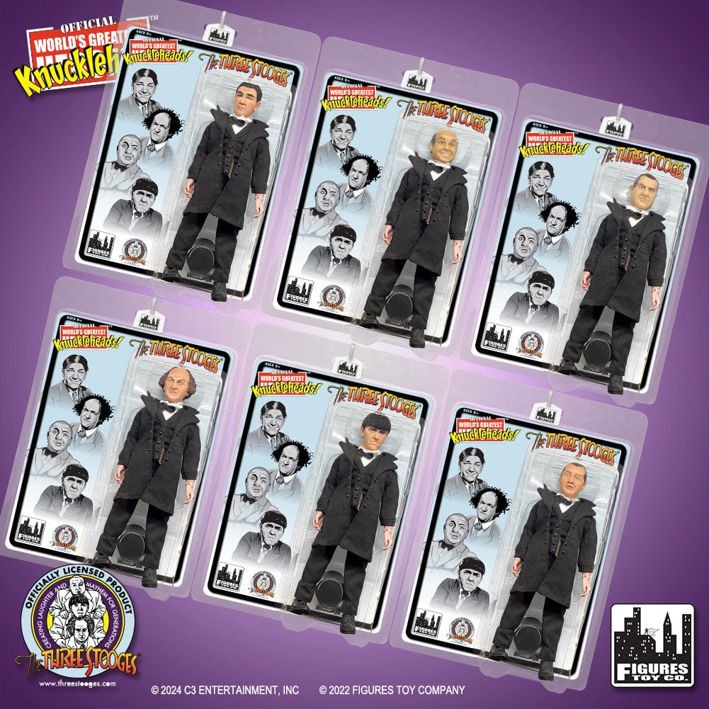 The Three Stooges 8 Inch Action Figures Suit &amp; Top Hat Series: Set of all 6