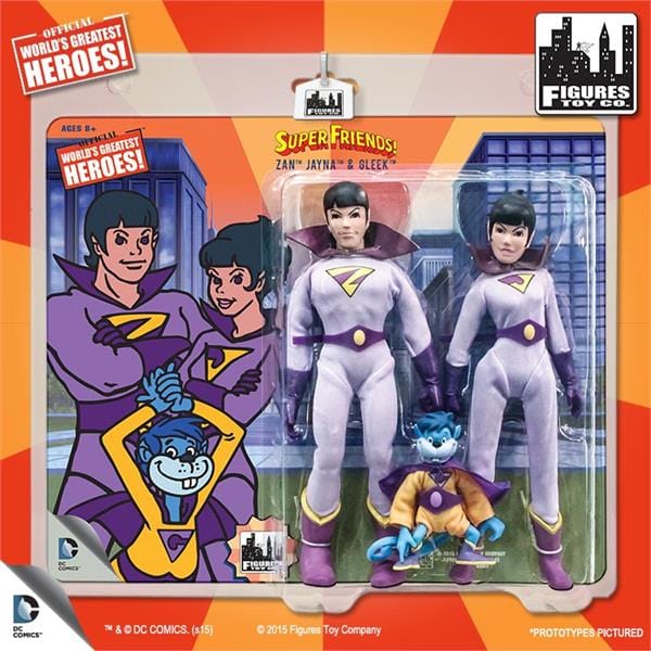 8 Inch Super Friends Action Figures The Wonder Twins &amp; Gleek Three Pack