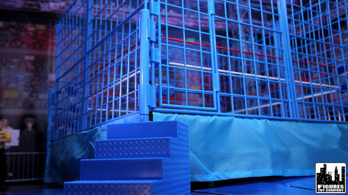 Classic Wrestling Ring &amp; Steel Cage for WWE &amp; AEW Wrestling Action Figures